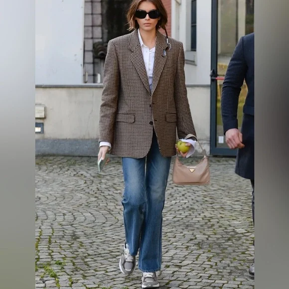 STUDIO TOMBOY HOUNDSTOOTH BLAZER - Picture 9 of 10